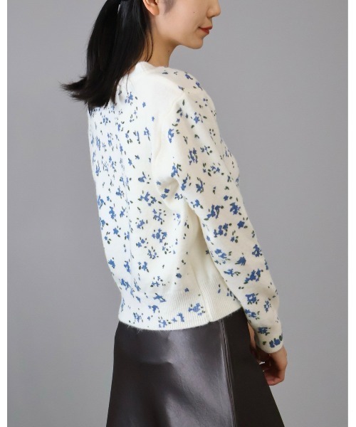 セール】花柄プリント ニット カーディガン（カーディガン/ボレロ