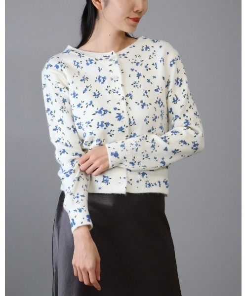 セール】花柄プリント ニット カーディガン（カーディガン/ボレロ