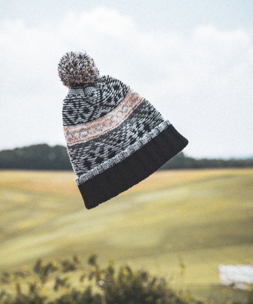 niko and...（ニコアンド）の「柄ポンポンニットワッチ（ニットキャップ/ビーニー・メンズ・ブルー/ブラック/アイボリー・FREE）」の4枚目の写真