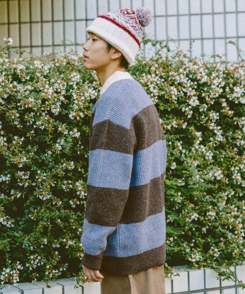 niko and...（ニコアンド）の「柄ポンポンニットワッチ（ニットキャップ/ビーニー・メンズ・ブルー/ブラック/アイボリー・FREE）」の8枚目の写真