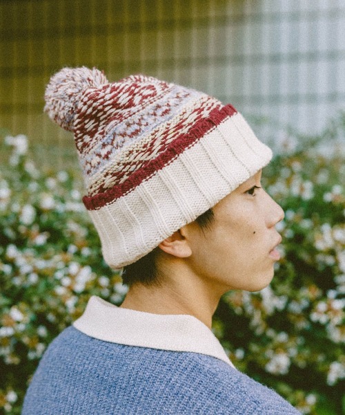 niko and...（ニコアンド）の「柄ポンポンニットワッチ（ニットキャップ/ビーニー・メンズ・ブルー/ブラック/アイボリー・FREE）」の7枚目の写真