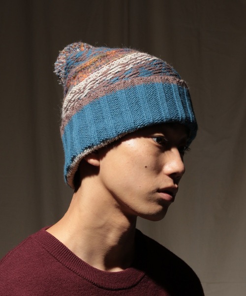 niko and...（ニコアンド）の「柄ポンポンニットワッチ（ニットキャップ/ビーニー・メンズ・ブルー/ブラック/アイボリー・FREE）」の11枚目の写真