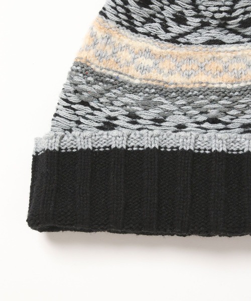niko and...（ニコアンド）の「柄ポンポンニットワッチ（ニットキャップ/ビーニー・メンズ・ブルー/ブラック/アイボリー・FREE）」の17枚目の写真