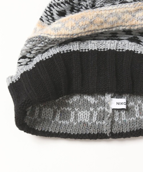 niko and...（ニコアンド）の「柄ポンポンニットワッチ（ニットキャップ/ビーニー・メンズ・ブルー/ブラック/アイボリー・FREE）」の19枚目の写真