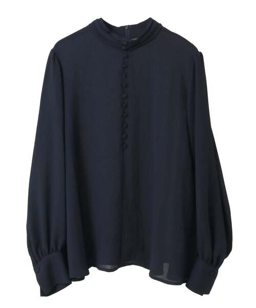 Tiara(ティアラ)の「カバーボタンブラウス(シャツ/ブラウス・レディース・アイボリー/ネイビー・FREE)」の1枚目の写真