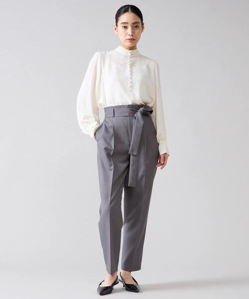 Tiara(ティアラ)の「カバーボタンブラウス(シャツ/ブラウス・レディース・アイボリー/ネイビー・FREE)」の5枚目の写真