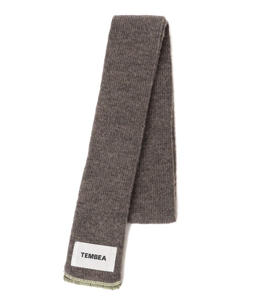 TEMBEA（テンベア）の「TEMBEA:ハーフ マフラー（マフラー・レディース・ダークグレー/アイボリー・ONE SIZE）」の3枚目の写真