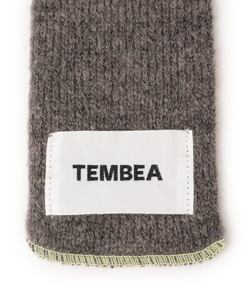 TEMBEA（テンベア）の「TEMBEA:ハーフ マフラー（マフラー・レディース・ダークグレー/アイボリー・ONE SIZE）」の4枚目の写真