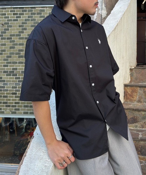 U.S. POLO ASSN.（ユーエスポロアッスン）の「【U.S. POLO ASSN.】ワンポイント刺繍 半袖 オーバーサイズシャツ（シャツ/ブラウス・メンズ・グレー/インディゴブルー/ベージュ/ブラック/ホワイト/ライトグリーン/ブルー・M/L/XL）」の20枚目の写真