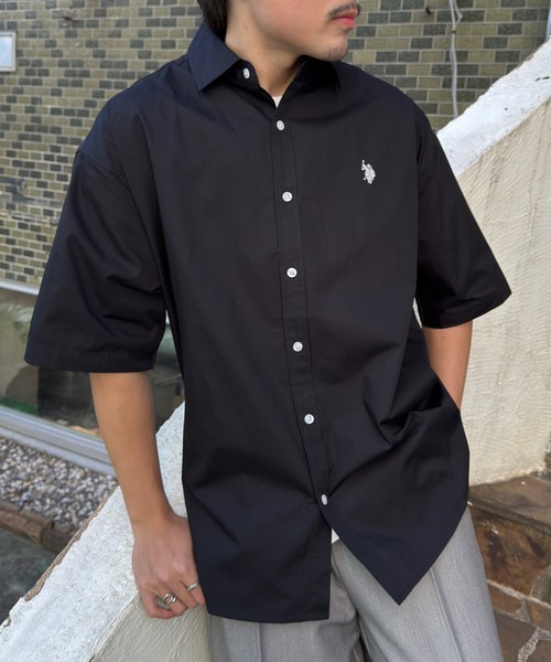 U.S. POLO ASSN.（ユーエスポロアッスン）の「【U.S. POLO ASSN.】ワンポイント刺繍 半袖 オーバーサイズシャツ（シャツ/ブラウス・メンズ・グレー/インディゴブルー/ベージュ/ブラック/ホワイト/ライトグリーン/ブルー・M/L/XL）」の18枚目の写真
