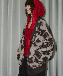 yae | 2way flower feather cardigan／2ウェイフラワーフェザーニットカーディガン(カーディガン/ボレロ)