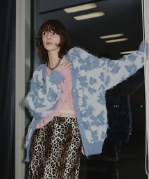 yae | 2way flower feather cardigan／2ウェイフラワーフェザーニットカーディガン(カーディガン/ボレロ)