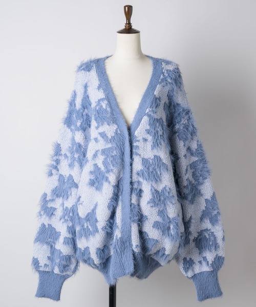 yae（ヤエ）の「2way flower feather cardigan／2ウェイフラワーフェザーニットカーディガン（カーディガン/ボレロ・レディース・レッド/ブラウン/ライトブルー・FREE）」の13枚目の写真