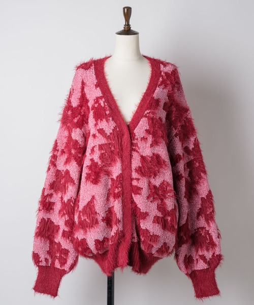yae（ヤエ）の「2way flower feather cardigan／2ウェイフラワーフェザーニットカーディガン（カーディガン/ボレロ・レディース・レッド/ブラウン/ライトブルー・FREE）」の15枚目の写真