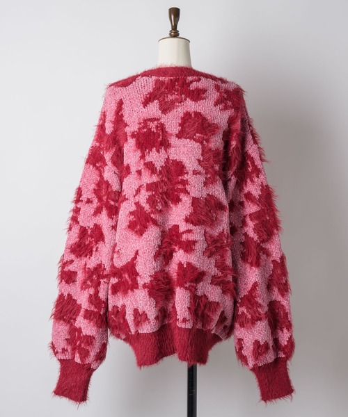 yae（ヤエ）の「2way flower feather cardigan／2ウェイフラワーフェザーニットカーディガン（カーディガン/ボレロ・レディース・レッド/ブラウン/ライトブルー・FREE）」の17枚目の写真