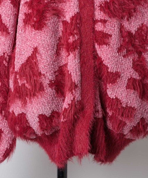 yae（ヤエ）の「2way flower feather cardigan／2ウェイフラワーフェザーニットカーディガン（カーディガン/ボレロ・レディース・レッド/ブラウン/ライトブルー・FREE）」の10枚目の写真