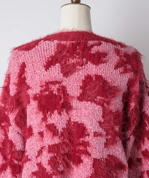 yae（ヤエ）の「2way flower feather cardigan／2ウェイフラワーフェザーニットカーディガン（カーディガン/ボレロ・レディース・レッド/ブラウン/ライトブルー・FREE）」の12枚目の写真