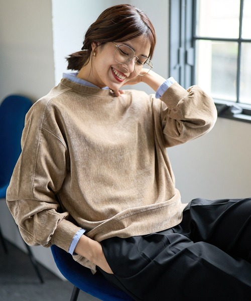 FOUND GOOD（ファウンドグッド）の「ヴィンテージベロアPO（Tシャツ/カットソー・レディース・ベージュ/グリーン系5/グレー系5/ブラウン系5・S/M/L）」の4枚目の写真