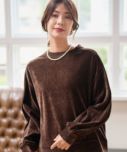 FOUND GOOD（ファウンドグッド）の「ヴィンテージベロアPO（Tシャツ/カットソー・レディース・ベージュ/グリーン系5/グレー系5/ブラウン系5・S/M/L）」の12枚目の写真