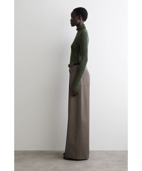 ウールブレンドワイドパンツ