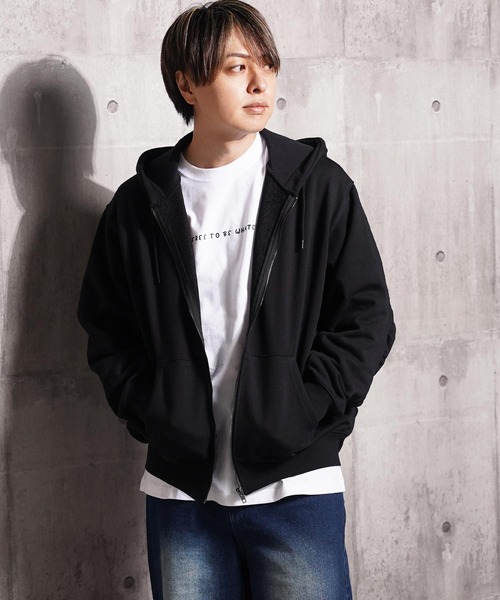 1111clothing(ワンフォークロージング)の「バルーンスリーブ ボックス ジップパーカー / Balloon Sleeve Box Zip Hoodie(パーカー・メンズ・ブラック/アッシュ/ダークブラウン・M/L)」の14枚目の写真