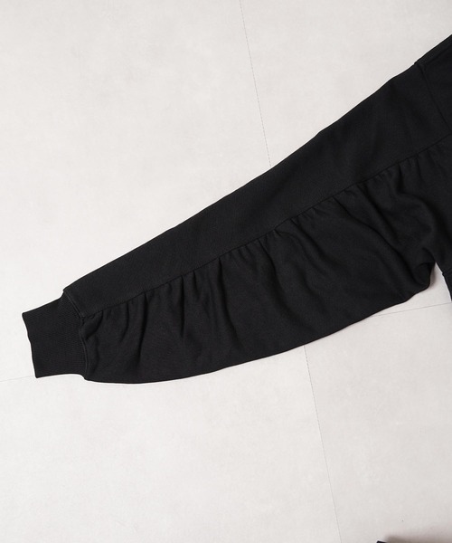 1111clothing(ワンフォークロージング)の「バルーンスリーブ ボックス ジップパーカー / Balloon Sleeve Box Zip Hoodie(パーカー・メンズ・ブラック/アッシュ/ダークブラウン・M/L)」の7枚目の写真