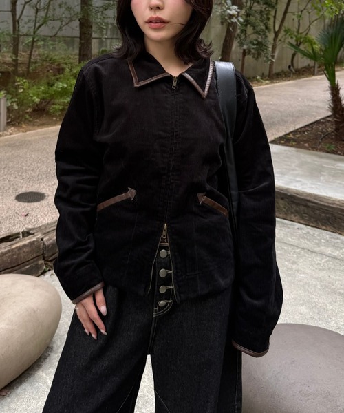 Gaphos （ガフォス）の「ヴィンテージスタイルコーデュロイブルゾン（ブルゾン・メンズ・ブラック/ブラウン・1/2）」の6枚目の写真