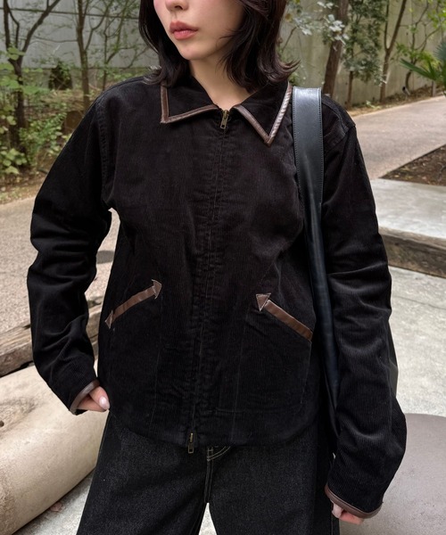 Gaphos （ガフォス）の「ヴィンテージスタイルコーデュロイブルゾン（ブルゾン・メンズ・ブラック/ブラウン・1/2）」の4枚目の写真