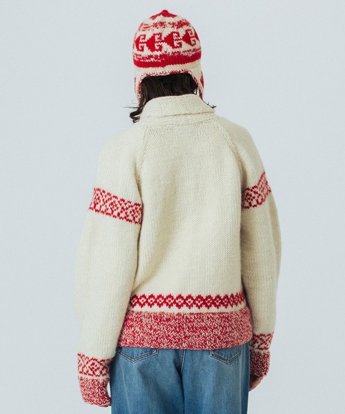 ROSE BUD（ローズバッド）の「(CREOLME)NEPAL KNIT CARDIGAN（カーディガン/ボレロ・レディース・ブラウン/オフホワイト・ONE SIZE）」の5枚目の写真