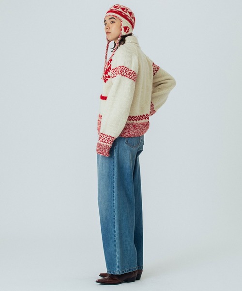 ROSE BUD（ローズバッド）の「(CREOLME)NEPAL KNIT CARDIGAN（カーディガン/ボレロ・レディース・ブラウン/オフホワイト・ONE SIZE）」の15枚目の写真