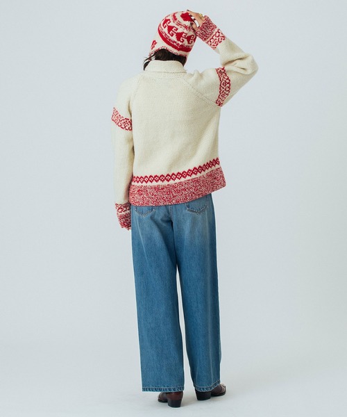ROSE BUD（ローズバッド）の「(CREOLME)NEPAL KNIT CARDIGAN（カーディガン/ボレロ・レディース・ブラウン/オフホワイト・ONE SIZE）」の16枚目の写真
