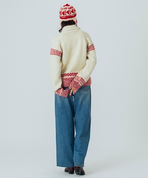 ROSE BUD（ローズバッド）の「(CREOLME)NEPAL KNIT CARDIGAN（カーディガン/ボレロ・レディース・ブラウン/オフホワイト・ONE SIZE）」の17枚目の写真