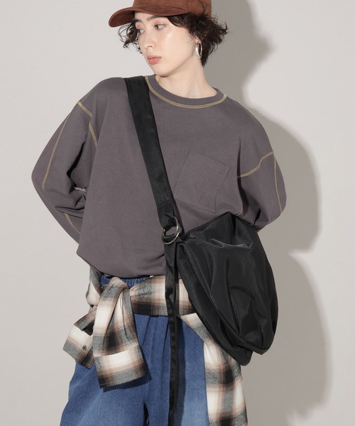 GEORGE'S（ジョージズ）の「ナイロンショルダーBAG（ショルダーバッグ・レディース・ライトベージュ/ブラック/ブラウン・FREE）」の6枚目の写真