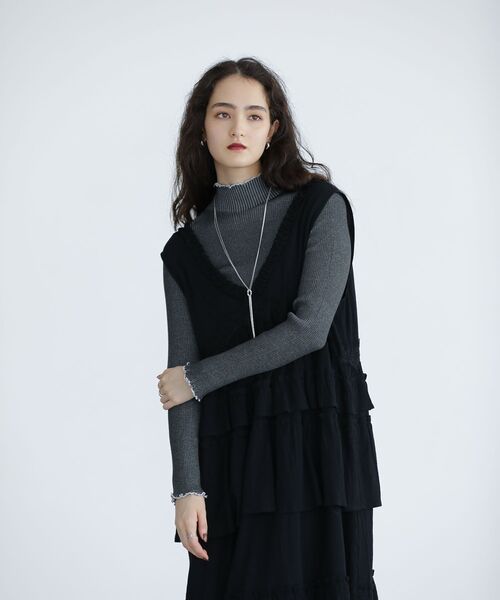 ESCAR（エスカー）の「■ESCAR レース×コットンティアードワンピース（ワンピース・レディース・ブラウン/ブラック・FREE）」の12枚目の写真