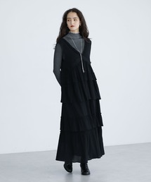 ESCAR | ■ESCAR レース×コットンティアードワンピース(ワンピース)