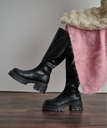 THE YOn（ザヨン）の「バックジッププラットロングブーツ（ブーツ）」