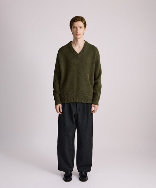 Saturdays NYC（サタデーズ ニューヨークシティ ）の「Nicholas Low Gage V Neck Sweater（ニット/セーター・メンズ・オリーブ/チャコールグレー・M/XL/L）」の10枚目の写真