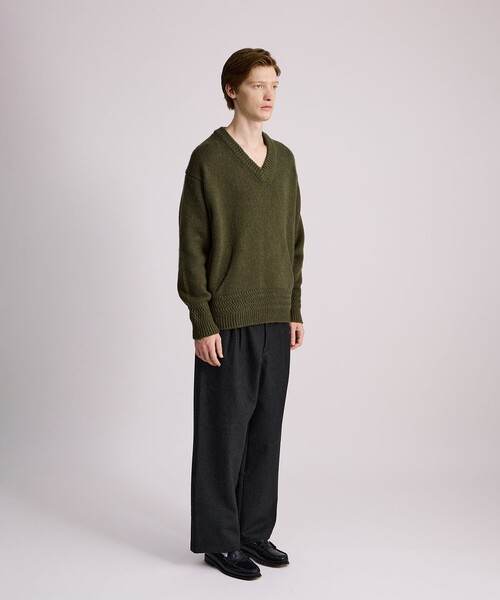 Saturdays NYC（サタデーズ ニューヨークシティ ）の「Nicholas Low Gage V Neck Sweater（ニット/セーター・メンズ・オリーブ/チャコールグレー・M/XL/L）」の11枚目の写真