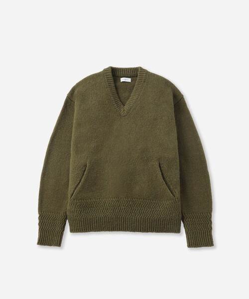 Saturdays NYC（サタデーズ ニューヨークシティ ）の「Nicholas Low Gage V Neck Sweater（ニット/セーター・メンズ・オリーブ/チャコールグレー・M/XL/L）」の20枚目の写真