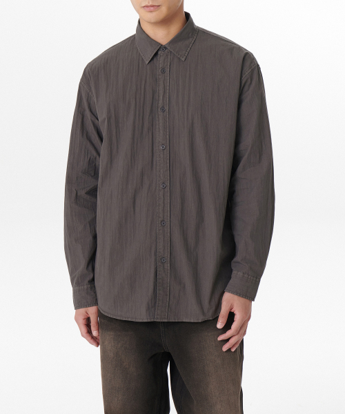 MUSINSA STANDARD（ムシンサスタンダード）の「リラックスドピグメントシャツ [ダークグレー]（シャツ/ブラウス・メンズ・その他・MEDIUM/LARGE/X-LARGE/XX-LARGE）」の3枚目の写真
