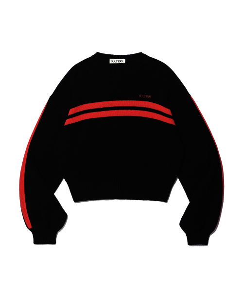 YOUHEE（ユヒ）の「TRACK KNIT PULLOVER BLACK（ニット/セーター・レディース・その他・FREE）」の2枚目の写真