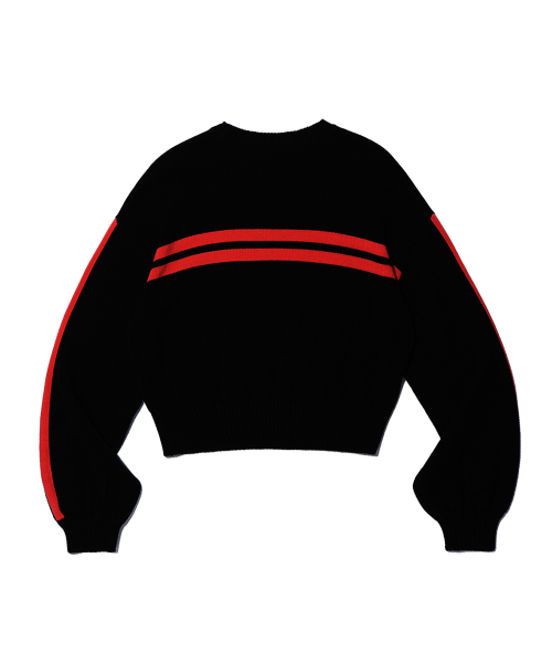 YOUHEE（ユヒ）の「TRACK KNIT PULLOVER BLACK（ニット/セーター・レディース・その他・FREE）」の3枚目の写真