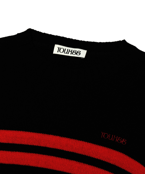 YOUHEE（ユヒ）の「TRACK KNIT PULLOVER BLACK（ニット/セーター・レディース・その他・FREE）」の4枚目の写真