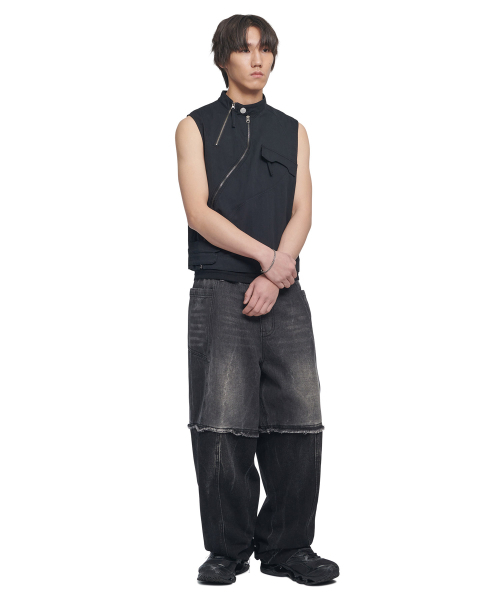 NOMANUAL（NOMANUAL）の「CURVED VEST - WASHED BLACK（ベスト・レディース・その他・SMALL/MEDIUM/LARGE）」の4枚目の写真