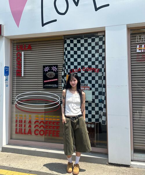 Verdnt（バーダント）の「ダイインウォッシュドカーペンターコットンバミューダショーツ[カーキ]（その他パンツ・レディース・カーキ・MEDIUM/LARGE/X-LARGE/SMALL）」の11枚目の写真