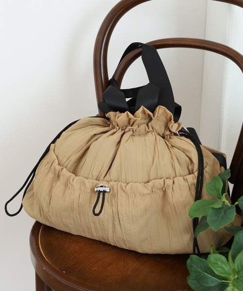 くしゅくしゅドローストリングトートバッグ（トートバッグ）｜crossi