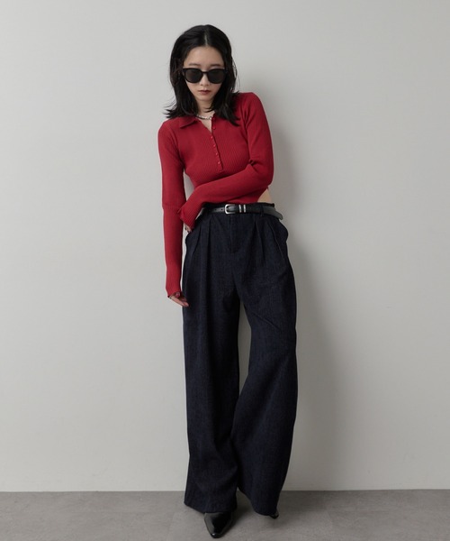 HANNE（アン）の「ウォーミーワイドパンツ（その他パンツ・レディース・ブラック/ネイビー・S/M）」の3枚目の写真