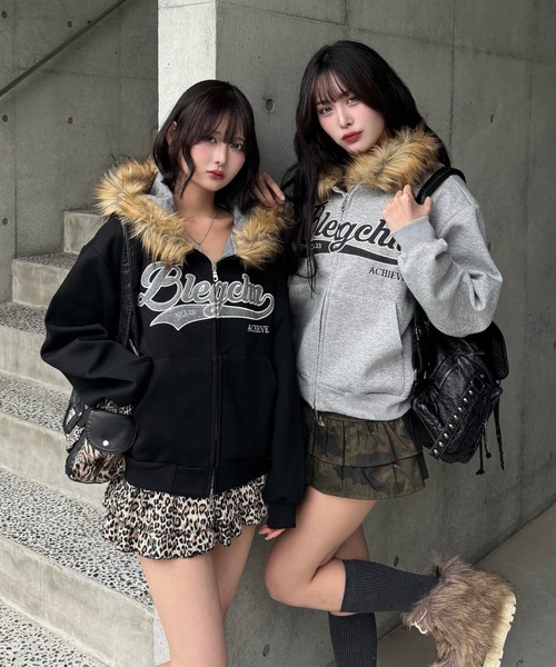 preppie fur zip hoodie（パーカー）｜ZIPPER CLUB（ZIPPER CLUB