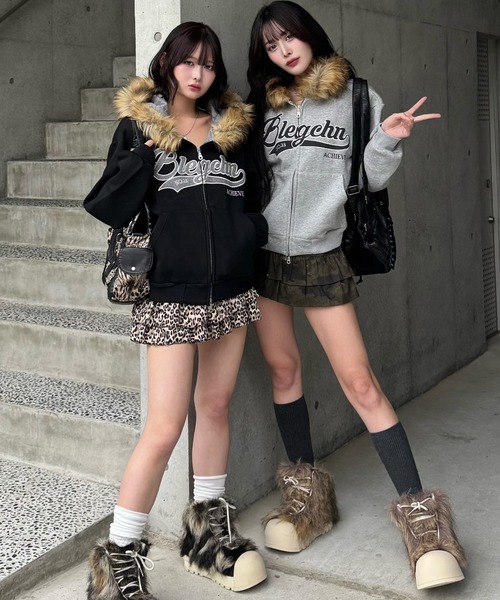 preppie fur zip hoodie（パーカー）｜ZIPPER CLUB（ZIPPER CLUB