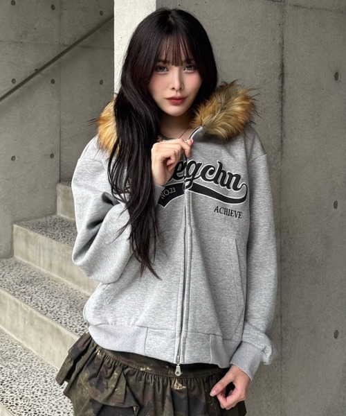 preppie fur zip hoodie（パーカー）｜ZIPPER CLUB（ZIPPER CLUB